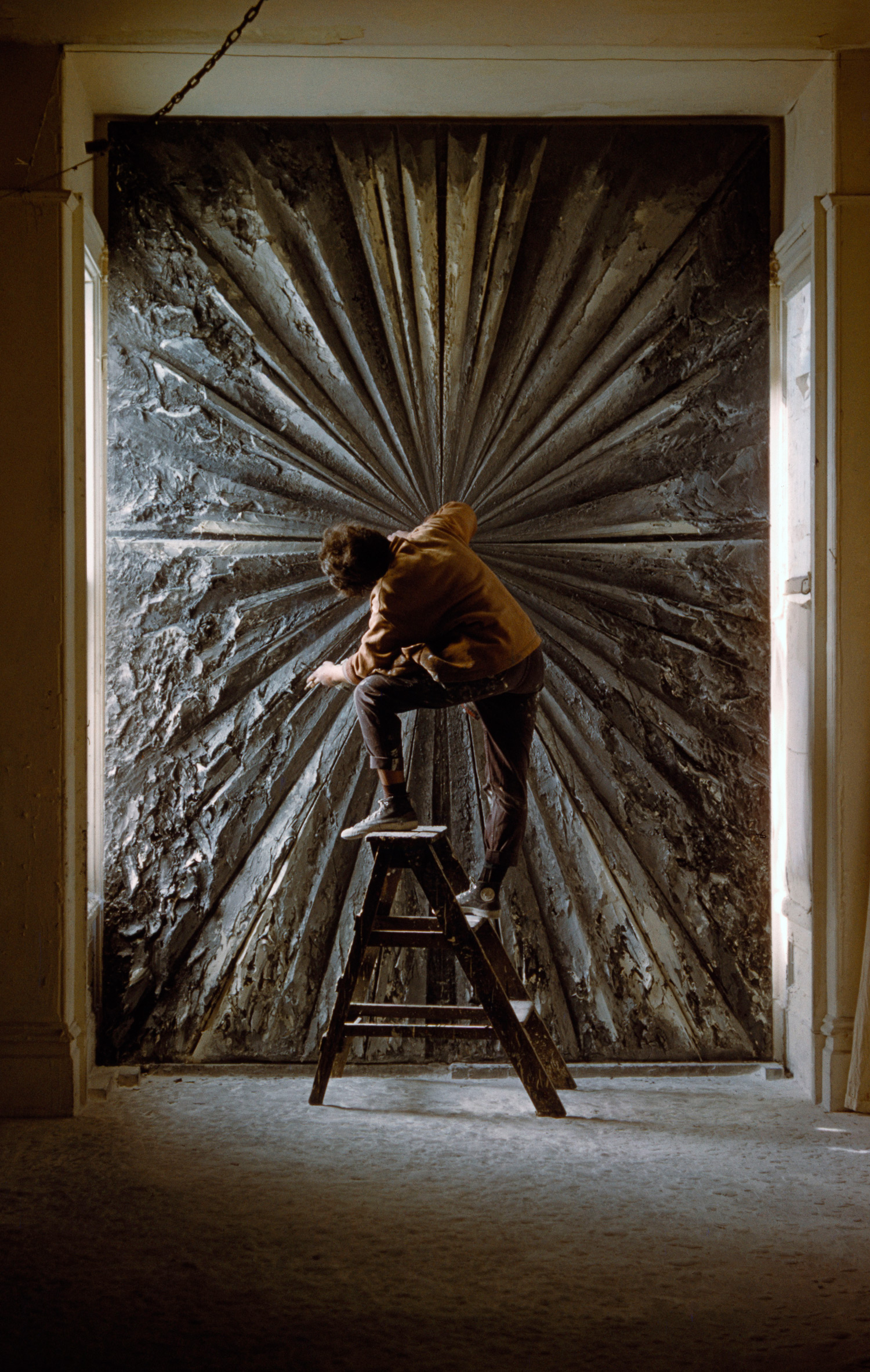 Jay DeFeo working on The Rose at 2322 Fillmore, Burt Glinn